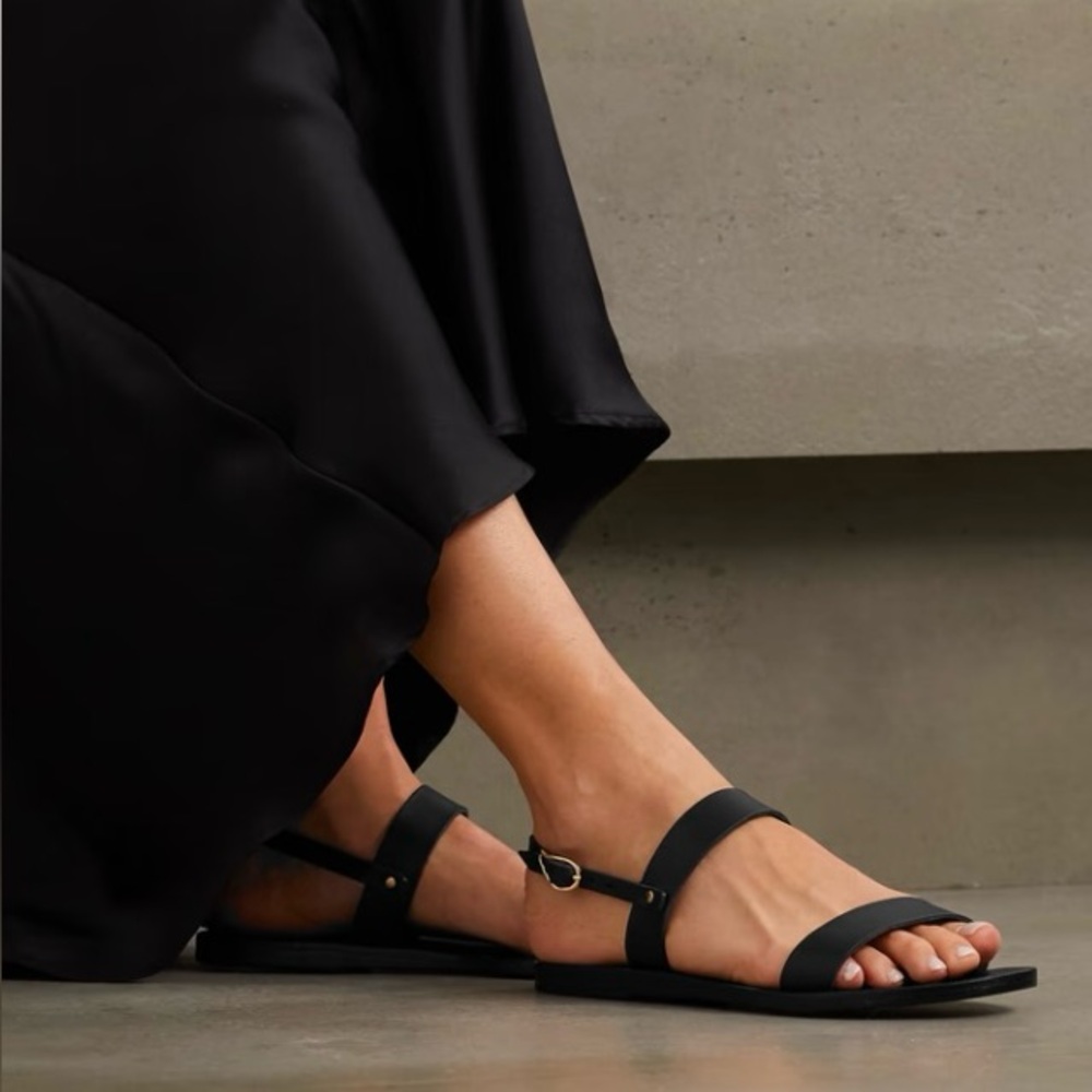 NWT Ancient Greek Sandals ‘Clio’ size 7/37 black leather strappy sandals, w/box